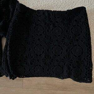 Black Lace Midi Skirt